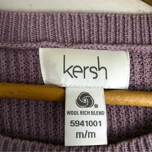Kersh Women's Merino Wool Blend Sweater Purple M Colorblock Minimalist Oversized - Picture 3 of 7